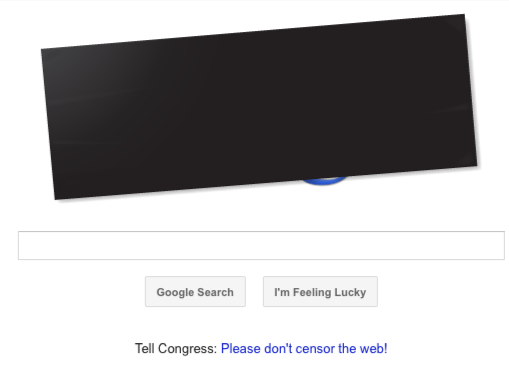 Googles Doodle Blackened in Protest of SOPA & PIPA
