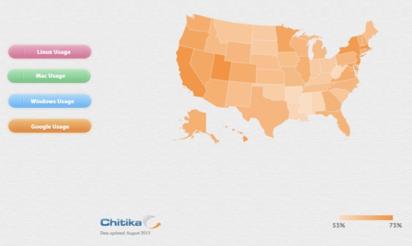 Chitika Releases Google, Windows&  Mac Usage by State in Interactive US Map