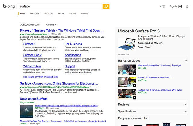 Bing Testing New Search Results Design, Moves Top Navigation Below the Search Box