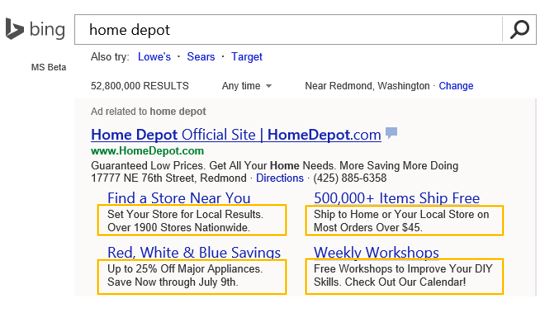 Bing Ads Rolls Out Enhanced Sitelinks Globally & Adds Sitelink Device Preference