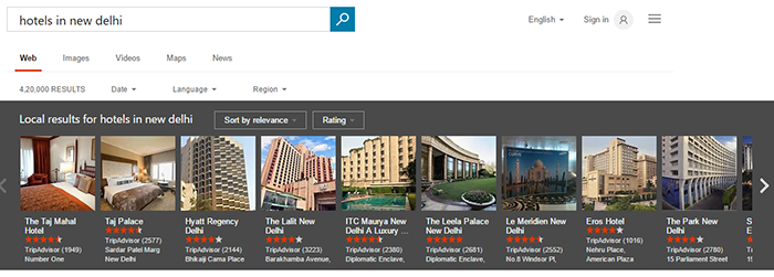 Bing Hotel Search Results Get A New Carousel