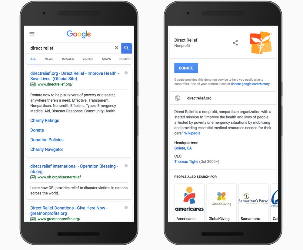 Google Introduces Donate Button To Google Searches For Nonprofits