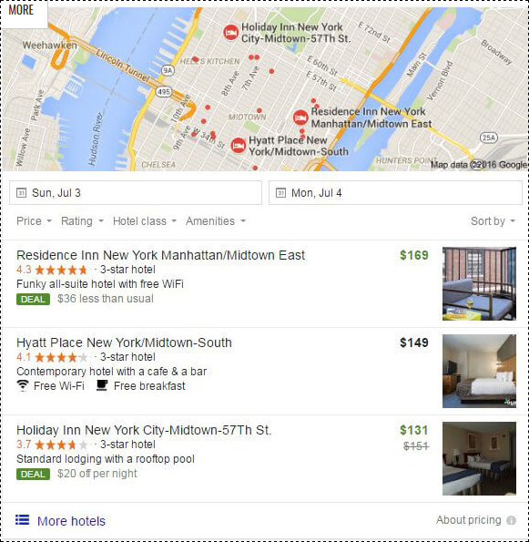 Google Unveils New Hotel Web Search Results Pack