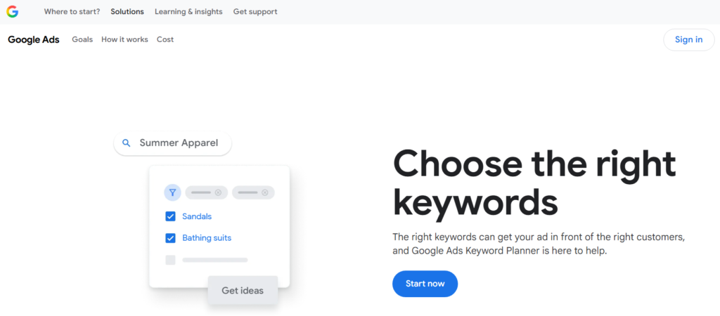 Google Keyword Planner